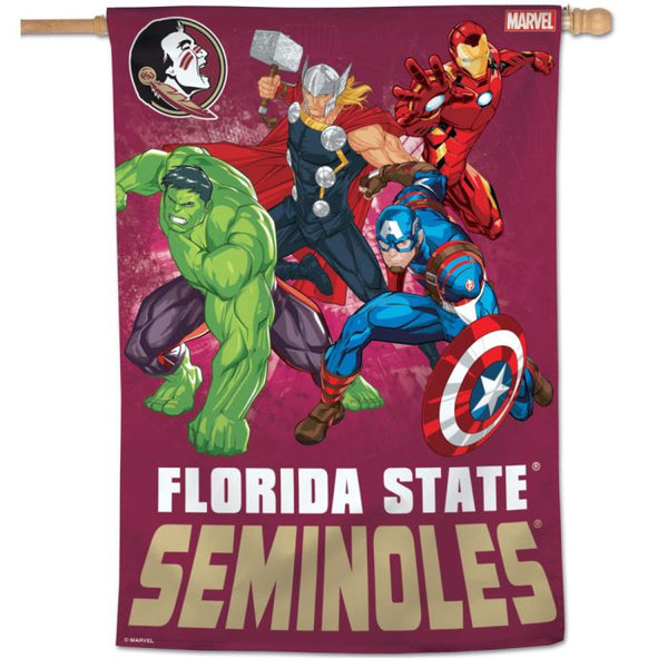 Wholesale-Florida State Seminoles / Marvel (c) 2021 MARVEL Vertical Flag 28" x 40"