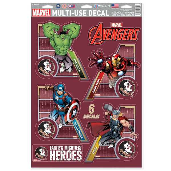 Wholesale-Florida State Seminoles / Marvel (c) 2021 MARVEL Multi-Use Decal 11" x 17"