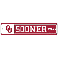 Wholesale-Oklahoma Sooners Street / Zone Sign 3.75" X 19"