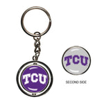 Wholesale-TCU Horned Frogs Spinner Key Ring