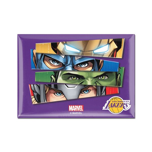 Los Angeles Lakers / Marvel (c) 2021 MARVEL Metal Magnet 2.5" x 3.5"