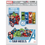 Wholesale-North Carolina Tar Heels / Marvel (c) 2021 MARVEL Multi Use 3 Fan Pack