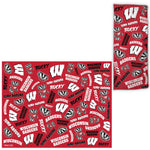 Wholesale-Wisconsin Badgers Scatter Print Fan Wraps