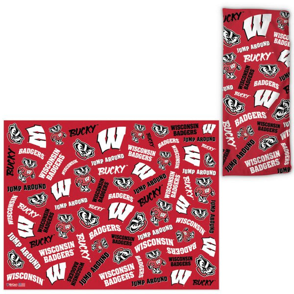 Wholesale-Wisconsin Badgers Scatter Print Fan Wraps