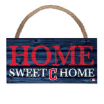 Cleveland Guardians Wood Sign w/Rope 5" x 10"