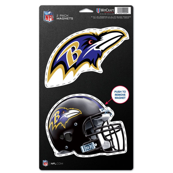Baltimore Ravens 2 Pack Magnets 5" x  9"
