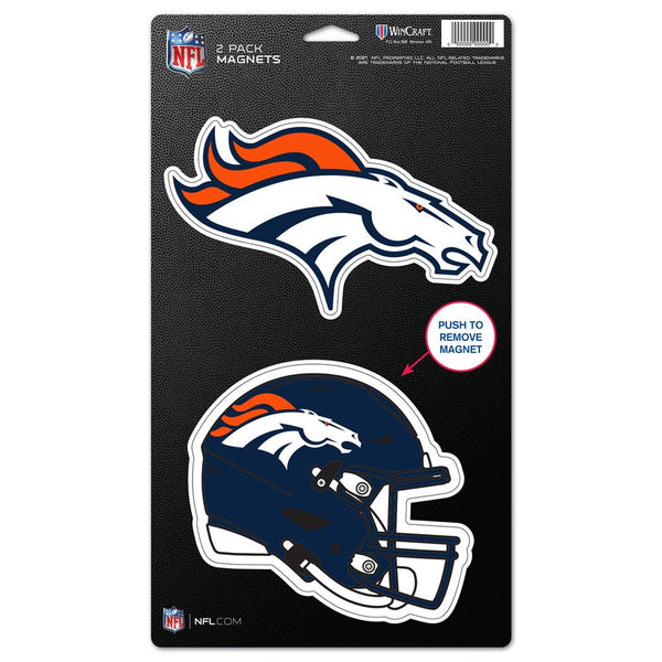 Denver Broncos 2 Pack Magnets 5" x  9"