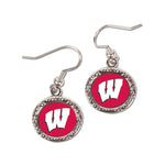 Wholesale-Wisconsin Badgers Earrings Jewelry Carded Round