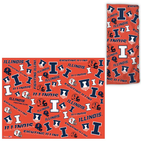 Wholesale-Illinois Fighting Illini Scatter Print Fan Wraps