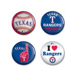 Texas Rangers Button 4 Pack 1 1/4" Rnd