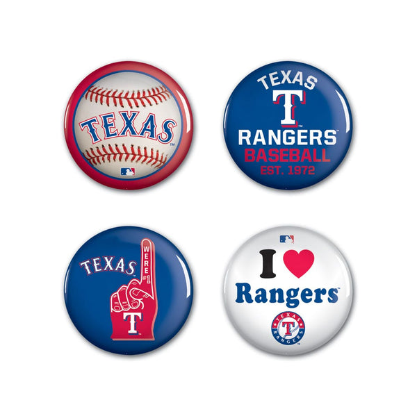 Texas Rangers Button 4 Pack 1 1/4" Rnd