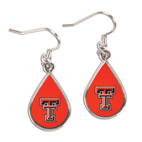 Wholesale-Texas Tech Red Raiders Earrings Jewelry Carded Tear Drop