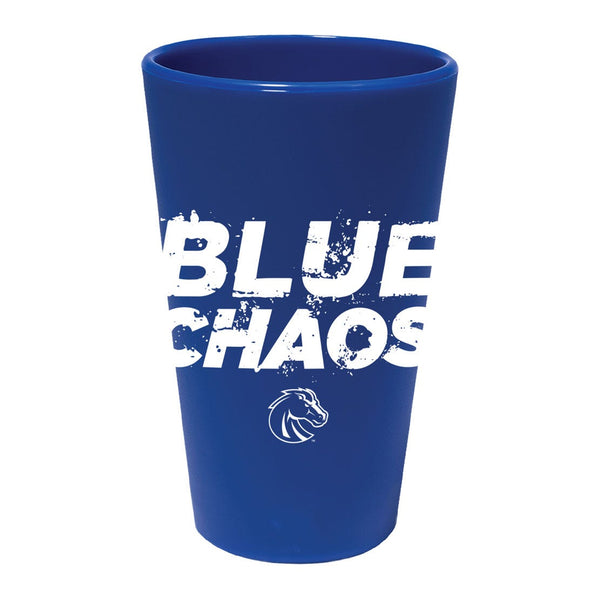 Boise State Broncos BLUE CHAOS 16 oz Silicone Pint Glass