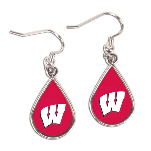 Wholesale-Wisconsin Badgers Earrings Jewelry Carded Tear Drop