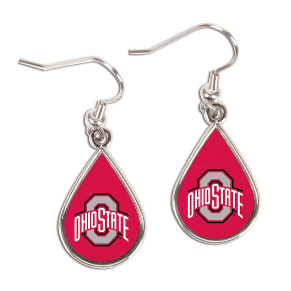 Wholesale-Ohio State Buckeyes tear Earrings Jewelry Carded Tear Drop