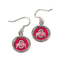 Wholesale-Ohio State Buckeyes Earrings Jewelry Carded Round