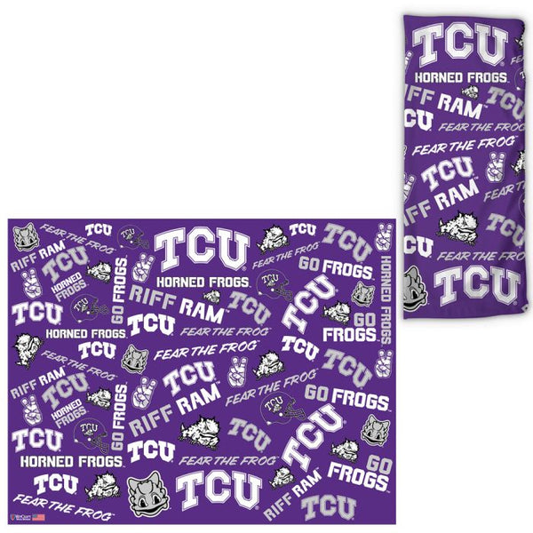 Wholesale-TCU Horned Frogs Scatter Print Fan Wraps