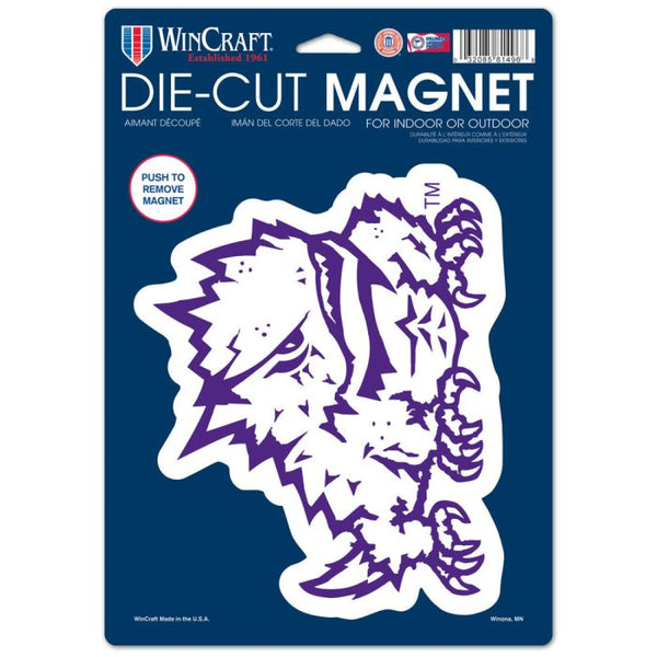 Wholesale-TCU Horned Frogs Die Cut Logo Magnet 6.25" x 9"