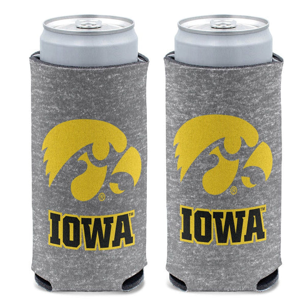 Iowa Hawkeyes HEATHERED 12 oz Slim Can Cooler