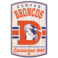 Denver Broncos / Classic Logo Retro D Wood Sign 11" x 17" 1/4" thick