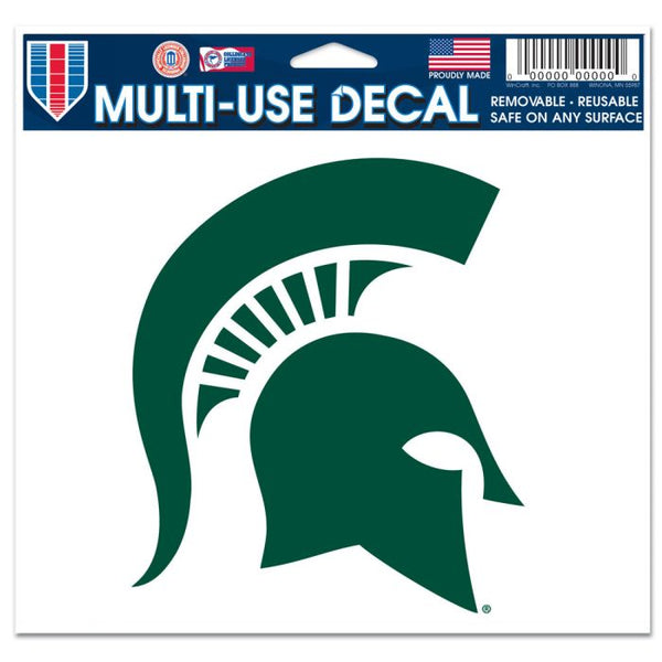 Wholesale-Michigan State Spartans Multi-Use Decal -Clear Bckrgd 5" x 6"