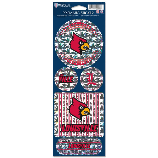 Louisville Cardinals Prismatic Decal 4" x 11"