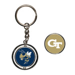 Georgia Tech Yellow Jackets Spinner Key Ring