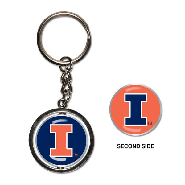 Wholesale-Illinois Fighting Illini Spinner Key Ring