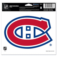 Montreal Canadiens Multi-Use Decal -Clear Bckrgd 5" x 6"