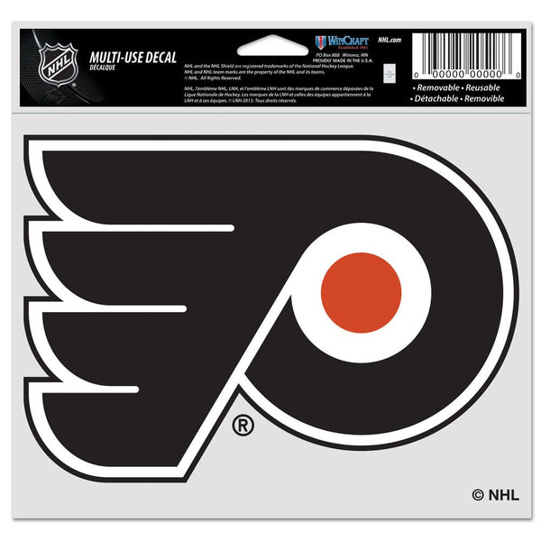 Philadelphia Flyers Multi-Use Decal -Clear Bckrgd 5" x 6"