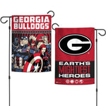 Georgia Bulldogs / Marvel (C) 2021 Marvel Garden Flags 2 sided 12.5" x 18"
