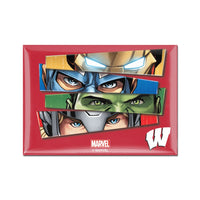Wisconsin Badgers / Marvel (c) 2021 MARVEL Metal Magnet 2.5" x 3.5"