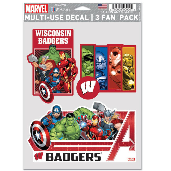 Wisconsin Badgers / Marvel (c) 2021 MARVEL Multi Use 3 Fan Pack