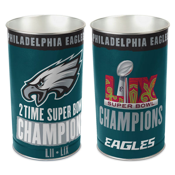 Super Bowl Champions Philadelphia Eagles Wastebasket - tapered 15"H