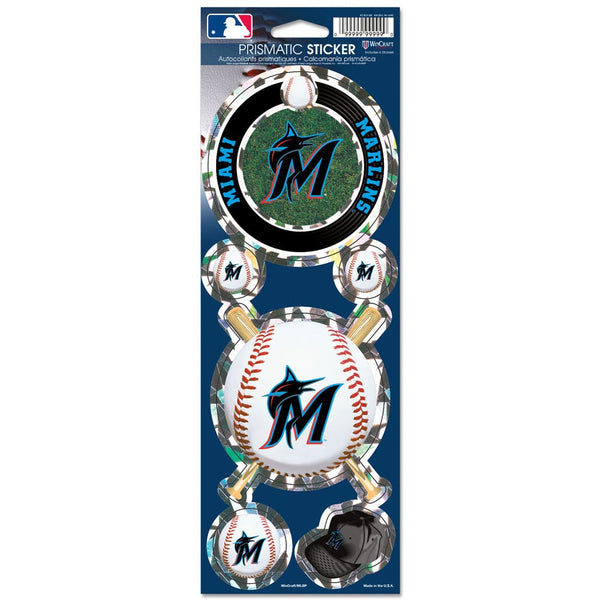 Miami Marlins Prismatic Decal 4" x 11"