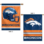 Denver Broncos Vertical Flag 2 Sided 28" x 40"