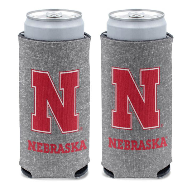 Wholesale-Nebraska Cornhuskers GRAY HEATHERED 12 oz Slim Can Cooler