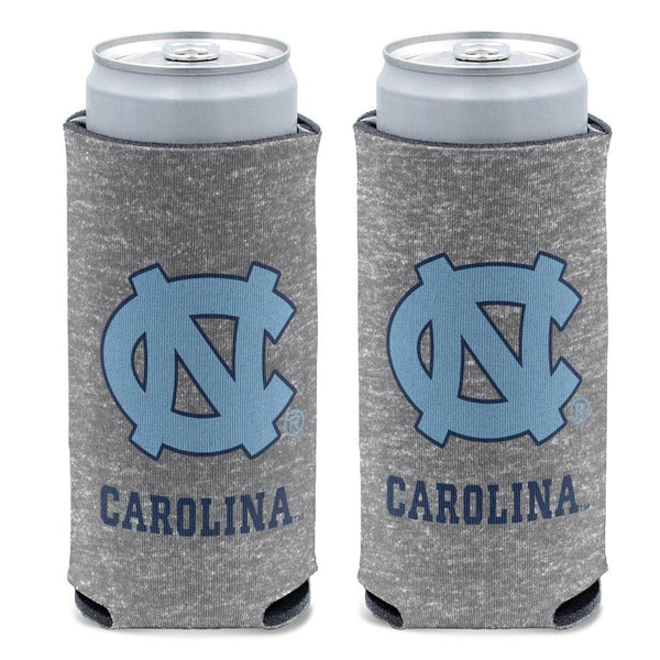 North Carolina Tar Heels HEATHERED 12 oz Slim Can Cooler
