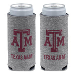 Texas A&M Aggies HEATHERED 12 oz Slim Can Cooler