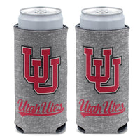 Wholesale-Utah Utes HEATHERED 12 oz Slim Can Cooler