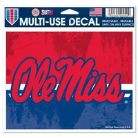 Wholesale-Ole Miss Rebels Multi-Use Decal -Clear Bckrgd 5" x 6"