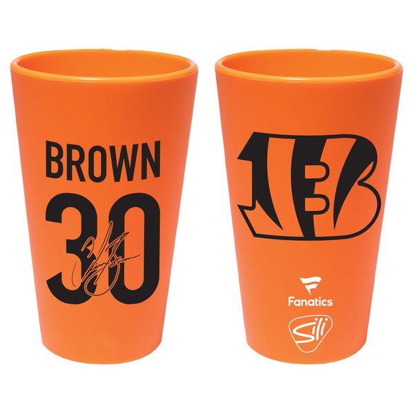 Cincinnati Bengals 16 oz Silicone Pint Glass Chase Brown