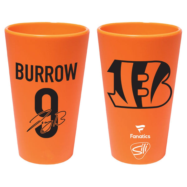 Cincinnati Bengals 16 oz Silicone Pint Glass Joe Burrow