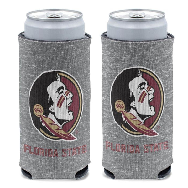 Wholesale-Florida State Seminoles Heathered 12 oz Slim Can Cooler