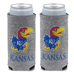 Kansas Jayhawks Heathered 12 oz Slim Can Cooler