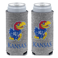 Kansas Jayhawks Heathered 12 oz Slim Can Cooler