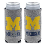 Michigan Wolverines Heathered 12 oz Slim Can Cooler