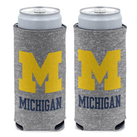 Michigan Wolverines Heathered 12 oz Slim Can Cooler