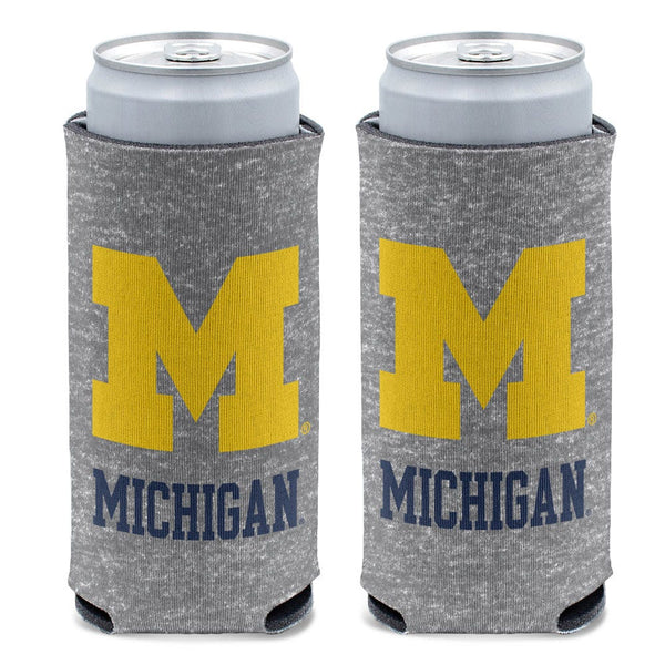 Michigan Wolverines Heathered 12 oz Slim Can Cooler