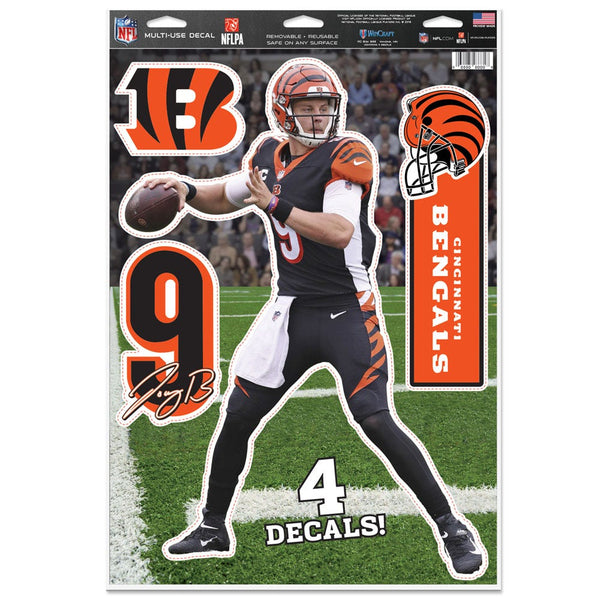 Cincinnati Bengals Multi-Use Decal 11" x 17" Joe Burrow